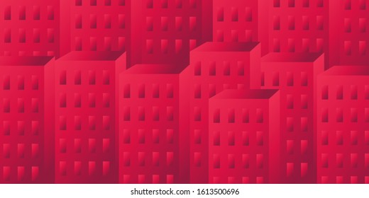 Creative geometric city background, urban style poster design template, landing page, abstract town, web banner, vector illustration