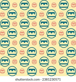 Creative geometric colorful background with Bed seamless pattern vector illustration