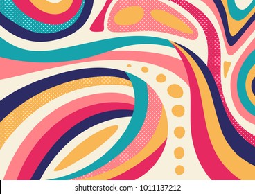 Creative geometric colorful background with patterns. Collage. Design for prints, posters, cards, etc. Vector.