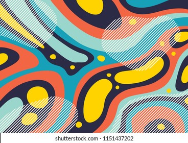 Creative geometric colorful background with patterns. Collage. Design for prints, posters, cards, etc. Vector.