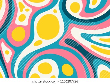 Creative geometric colorful background with patterns. Collage. Design for prints, posters, cards, etc. Vector.