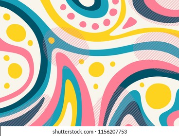 Creative geometric colorful background with patterns. Collage. Design for prints, posters, cards, etc. Vector.