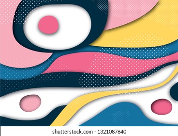 Creative geometric colorful background with patterns. Paper cut collage. Design for prints, posters, cards, etc. Vector.