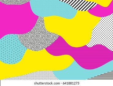 Creative geometric colorful background with patterns. Collage. Design for prints, posters, cards, etc. Vector.