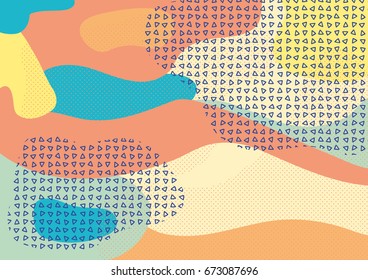 Creative geometric colorful background with patterns. Collage. Design for prints, posters, cards, etc. Vector.
