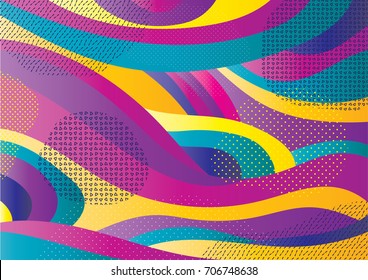 Creative geometric colorful background with patterns. Collage. Design for prints, posters, cards, etc. Vector.