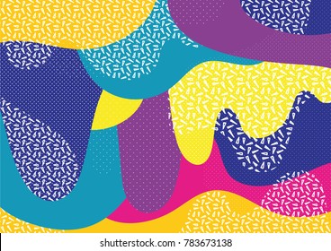 Creative geometric colorful background with patterns. Collage. Design for prints, posters, cards, etc. Vector.