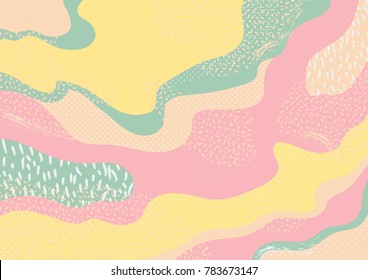Creative geometric colorful background with patterns. Collage. Design for prints, posters, cards, etc. Vector.
