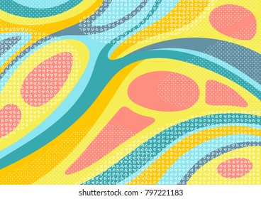 Creative geometric colorful background with patterns. Collage. Design for prints, posters, cards, etc. Vector.