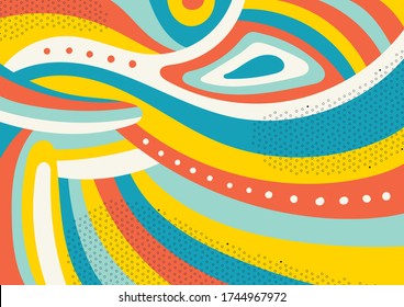 Creative geometric colorful bright background with patterns. Collage. Design for prints, posters, cards, etc. Vector.