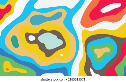 Creative geometric colorful bright background with patterns. Colorful vivid waves shapes, lines, bright colors, abstract background 