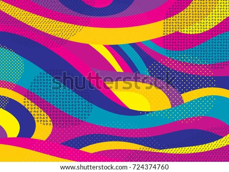 Creative geometric colorful bright background with patterns. Collage. Design for prints, posters, cards, etc. Vector.