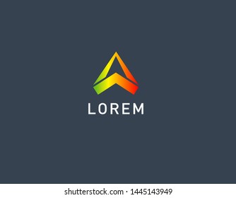 Creative geometric colorful bright logo triangle sign 3d for company