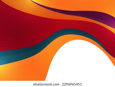 Creative geometric colorful bright wave background with lines and dots. Collage. Design for prints, posters, postcards, etc. Vector illustration.