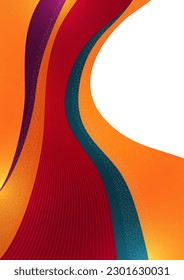 Creative geometric colorful bright wave background with lines and dots. Collage. Design for prints, posters, postcards, etc. Vector illustration.