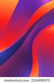 Creative geometric colorful bright wave background with lines and dots. Collage. Design for prints, posters, postcards, etc. Vector illustration.