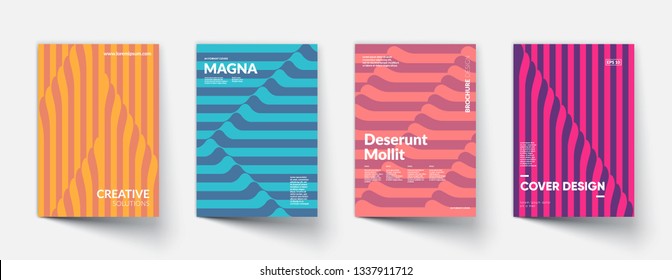 Creative geometric covers design. Linear pattern design. Eps10 vector.