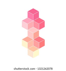Creative geometric cube, geometry minimalistic artwork poster with figure. Abstract vector pattern design for web banner, business presentation. White background.