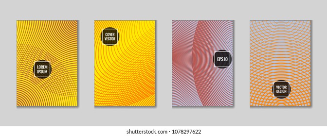 Creative geometric design title page vector. Cool texture journal header page set. First page minimal vector for personal notebook, dairy or notepad.