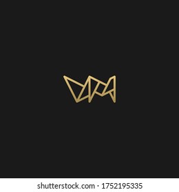 Kreative geometrische elegante, einzigartige künstlerische schwarz-goldene Farbe VM MV V M Anfangsbuchstaben Symbol-Logo.