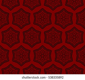 creative geometric floral seamless pattern. black and red color. vector illustration. template for invitation, card, wallpaper