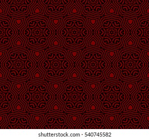 creative geometric floral seamless pattern. black and red color. vector illustration. template for invitation, card, wallpaper