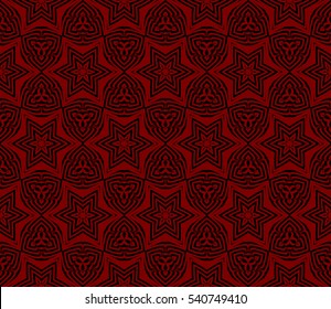 creative geometric floral seamless pattern. black and red color. vector illustration. template for invitation, card, wallpaper