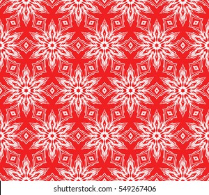 creative geometric floral seamless pattern. red color. vector illustration. template for invitation, card, wallpaper