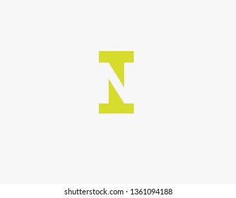 Creative geometric green logo letter N