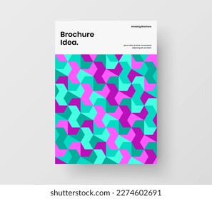 Creative geometric hexagons banner illustration. Clean leaflet vector design layout.