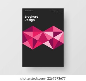 Creative geometric hexagons brochure layout. Isolated postcard vector design concept.