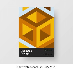 Diseño de folletos de hexágonos geométricos creativos. Plantilla de diseño vectorial de portada de libro original.