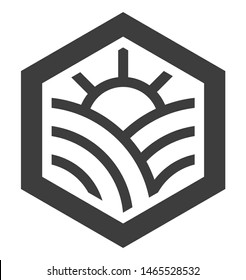 Creative geometric icon nature view logo - vector