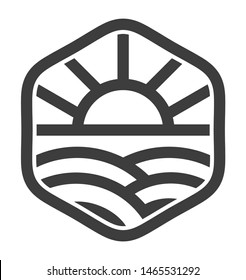 Creative geometric icon nature view logo - vector