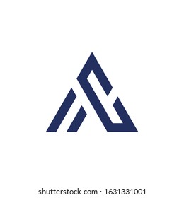 Creative geometric letter AC logo design template