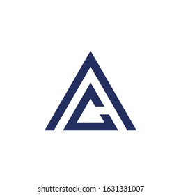 Creative geometric letter AC logo design template