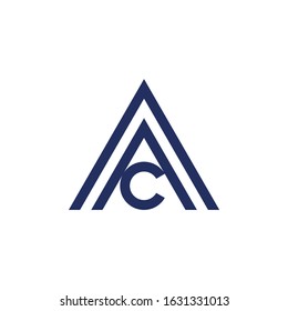 Creative geometric letter AC logo design template