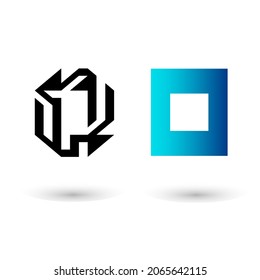 Diseño de letras geométricas creativas O