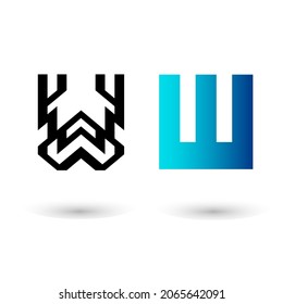 Creative Geometric Letter W Design