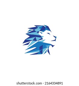 creative geometric lion head logo symbol Vector Image