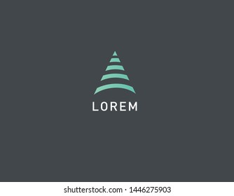 Creative geometric logo badge triangle and stripes for company