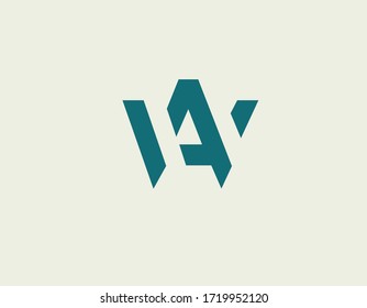 Creative geometric logo icon monogram of two letters A and W for your company.