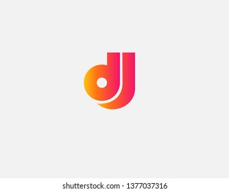 Creative geometric logo monogram letters for DJ music