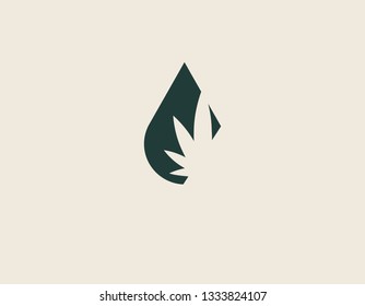 Creative Geometric logotype icon green eco cannabis