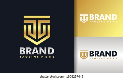 creative geometric luxury shield logo
