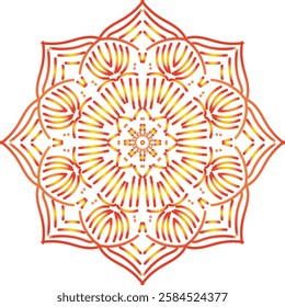 Creative Geometric mandala art design and vector