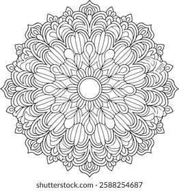 Creative Geometric Mandala for kids coloring book page, vector file, wall art, simple mandala art, Design for a wallpaper Paint shirt and tile Sticker Design, vector file