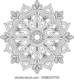 Creative Geometric Mandala for kids coloring book page, vector file, wall art, simple mandala art, Design for a wallpaper Paint shirt and tile Sticker Design, vector file