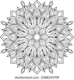 Creative Geometric Mandala for kids coloring book page, vector file, wall art, simple mandala art, Design for a wallpaper Paint shirt and tile Sticker Design, vector file