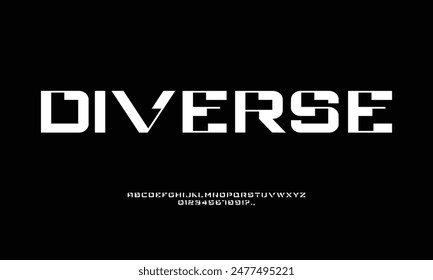 Creative geometric modern urban alphabet font. Digital abstract futuristic, fashion, sport, minimal technology typography.
